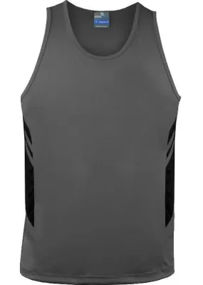 Mens Tasman Singlet Ashe/Black