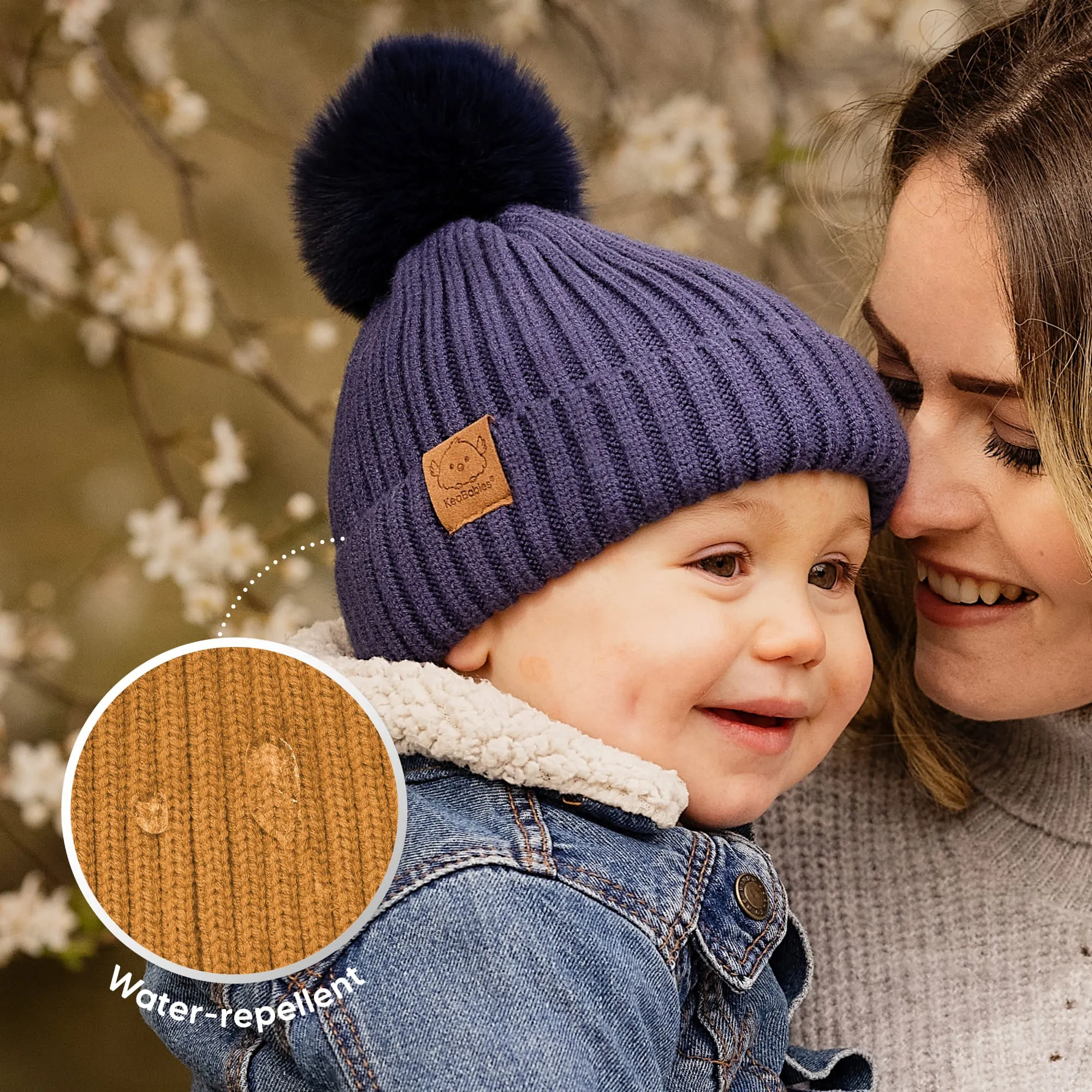 2-Pack Pom Knitted Beanie (Cloud)