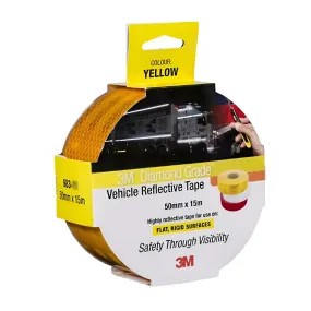 3M 983-71 Diamond Grade Reflective Tape 50mm x 15m Yellow Vehicle Safety