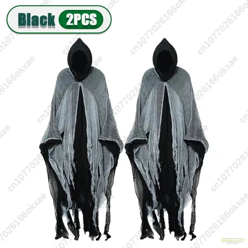 3PCS Halloween Cape Cape Cos Dead Witch Zombie Costume Skull Cape Props Horror Dress Up Cape Halloween Horror Costume Props