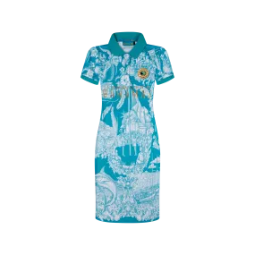 50TH INDEPENDENCE POLO DRESS-AQUA