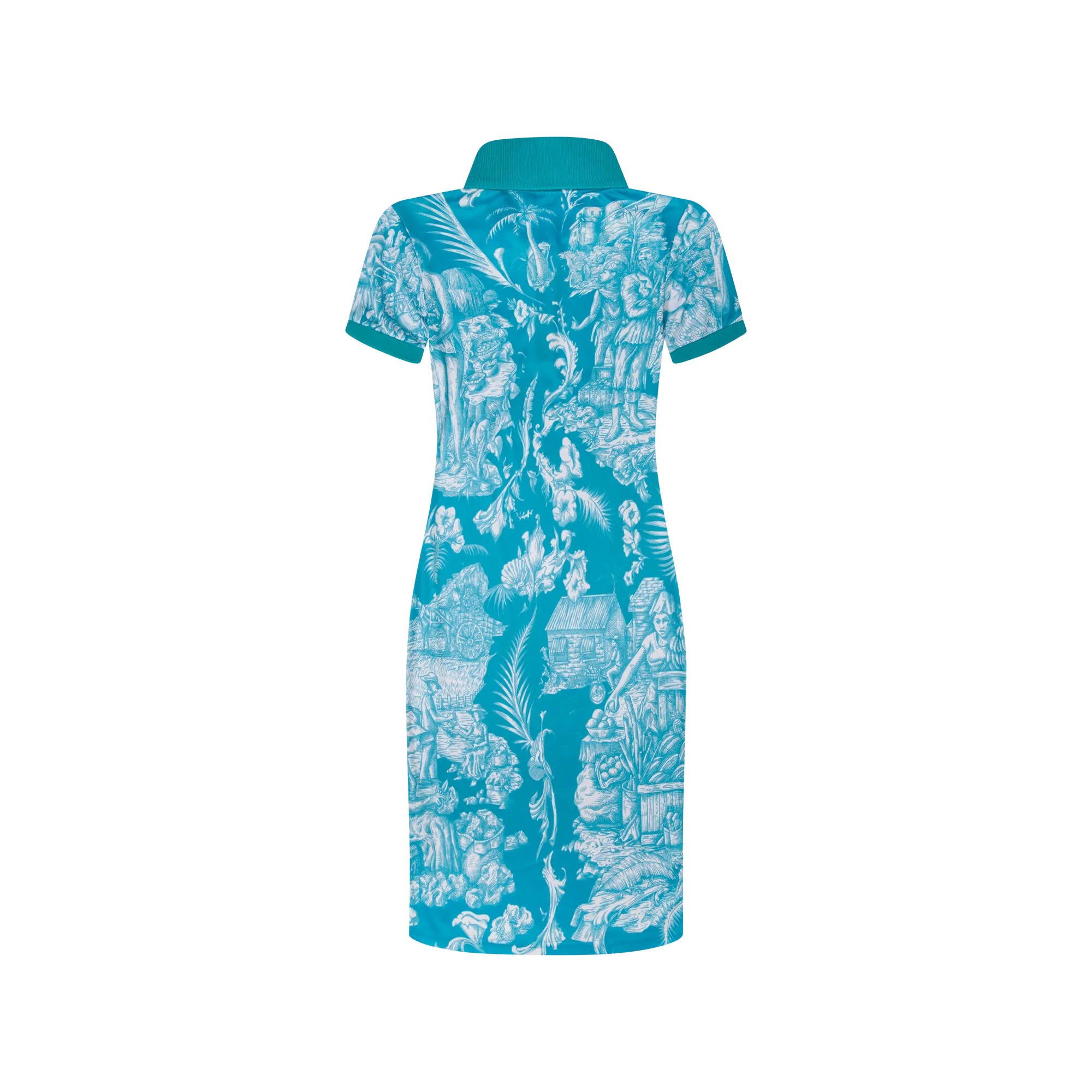 50TH INDEPENDENCE POLO DRESS-AQUA