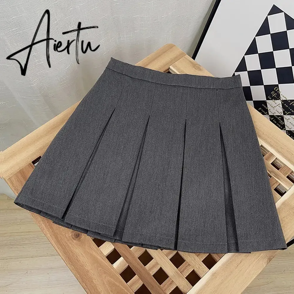 A-line Skirts with Belt Women y2k High Waist Short Skirt Buttons Skirt Female Clothing Female All-match