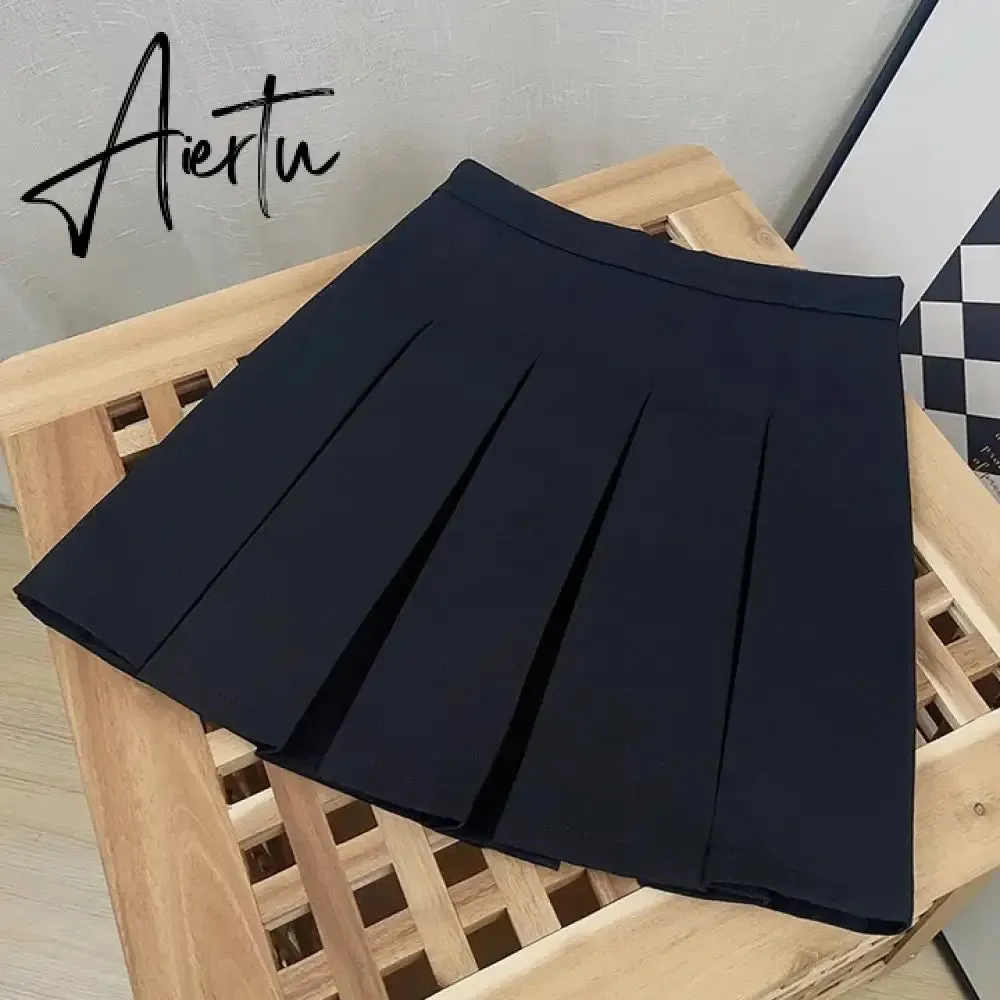 A-line Skirts with Belt Women y2k High Waist Short Skirt Buttons Skirt Female Clothing Female All-match