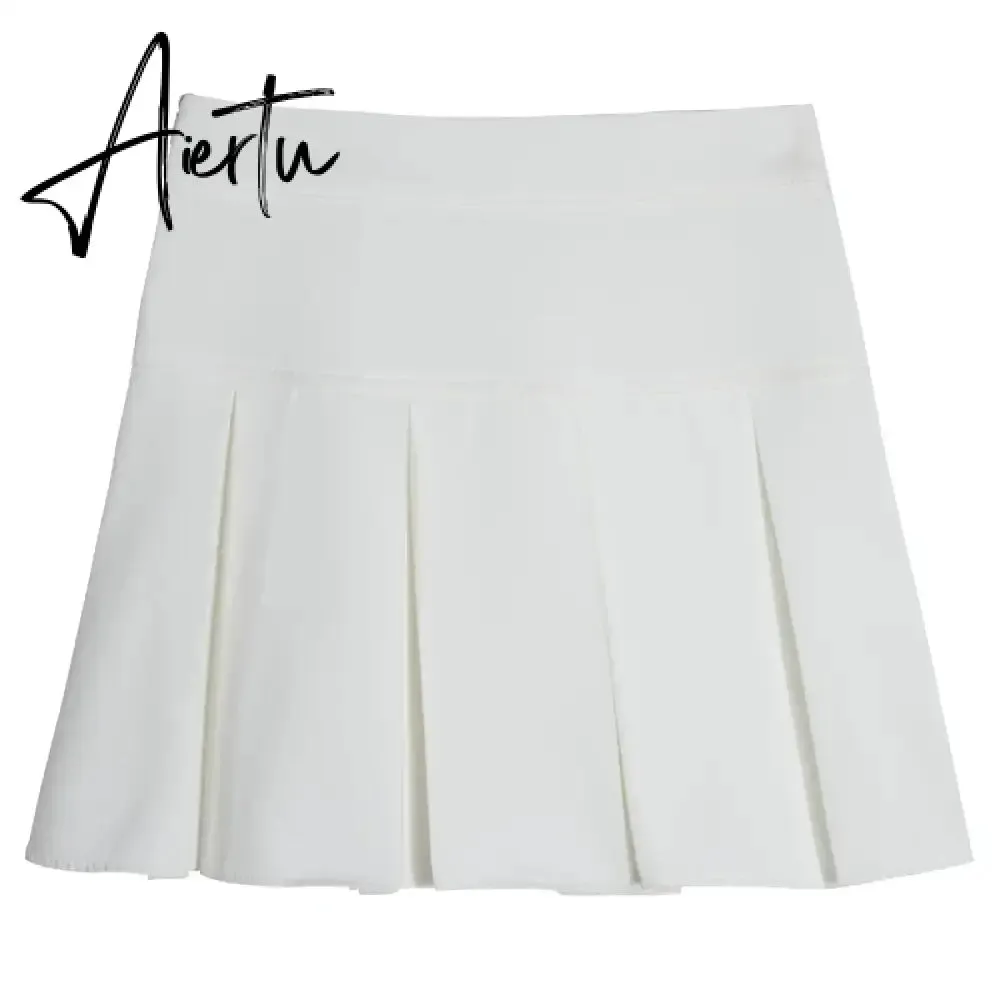 A-line Skirts with Belt Women y2k High Waist Short Skirt Buttons Skirt Female Clothing Female All-match