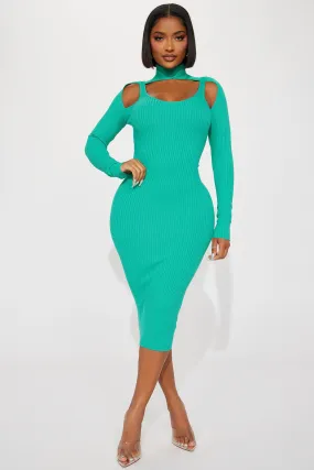 Alex Sweater Midi Dress - Jade