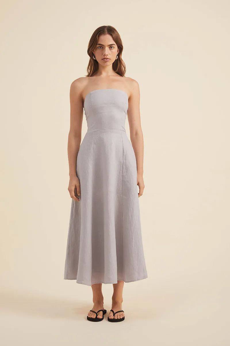 AMARA Midi Dress - stone linen