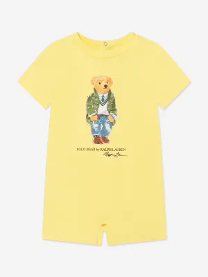 Baby Boys Bear Romper in Yellow