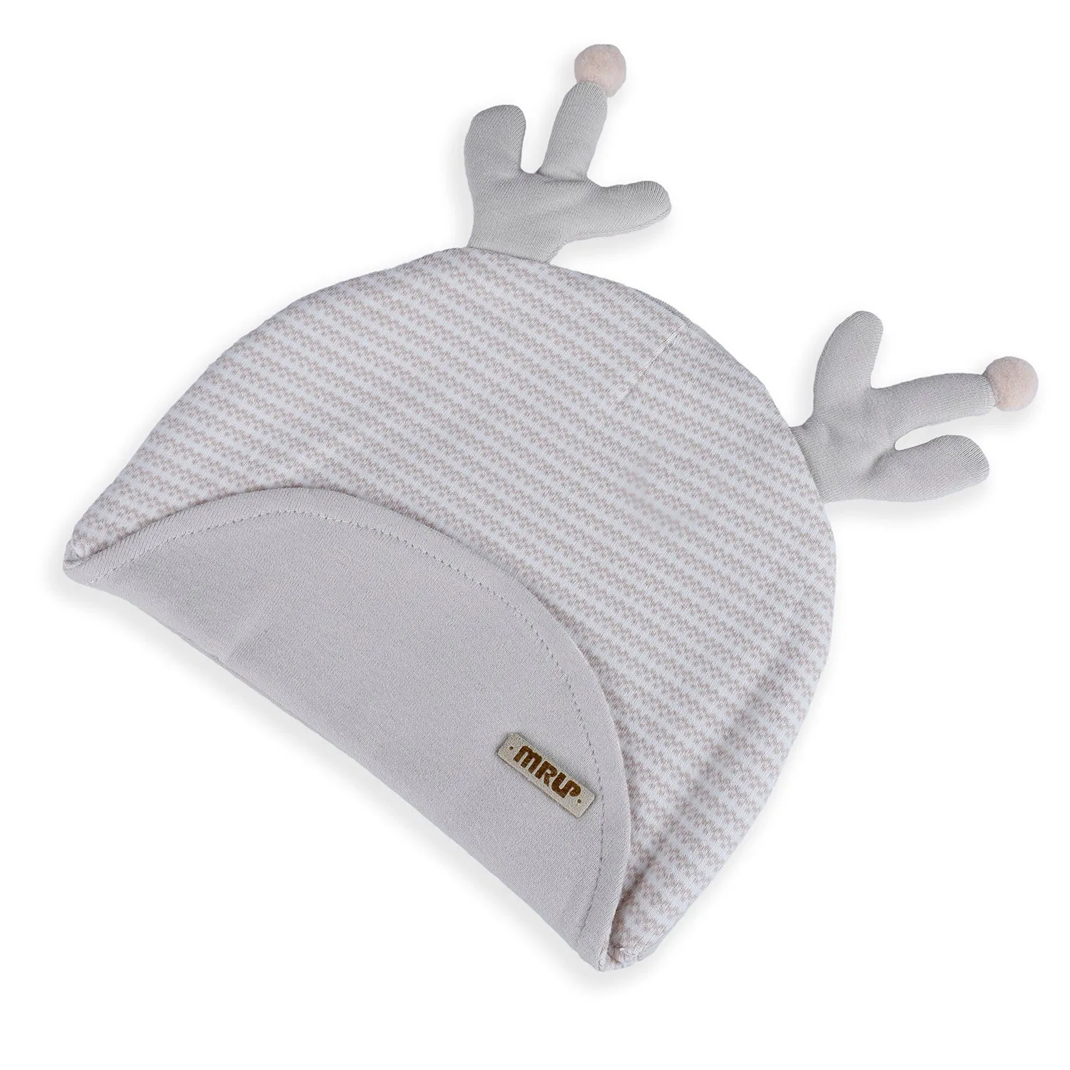 Baby Moo Deer Antler Soft Cotton Cap - Grey