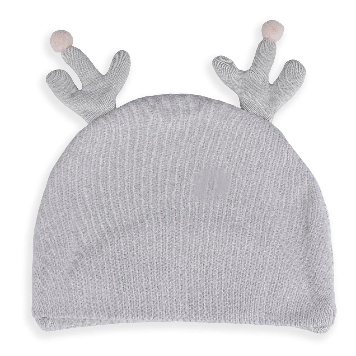 Baby Moo Deer Antler Soft Cotton Cap - Grey