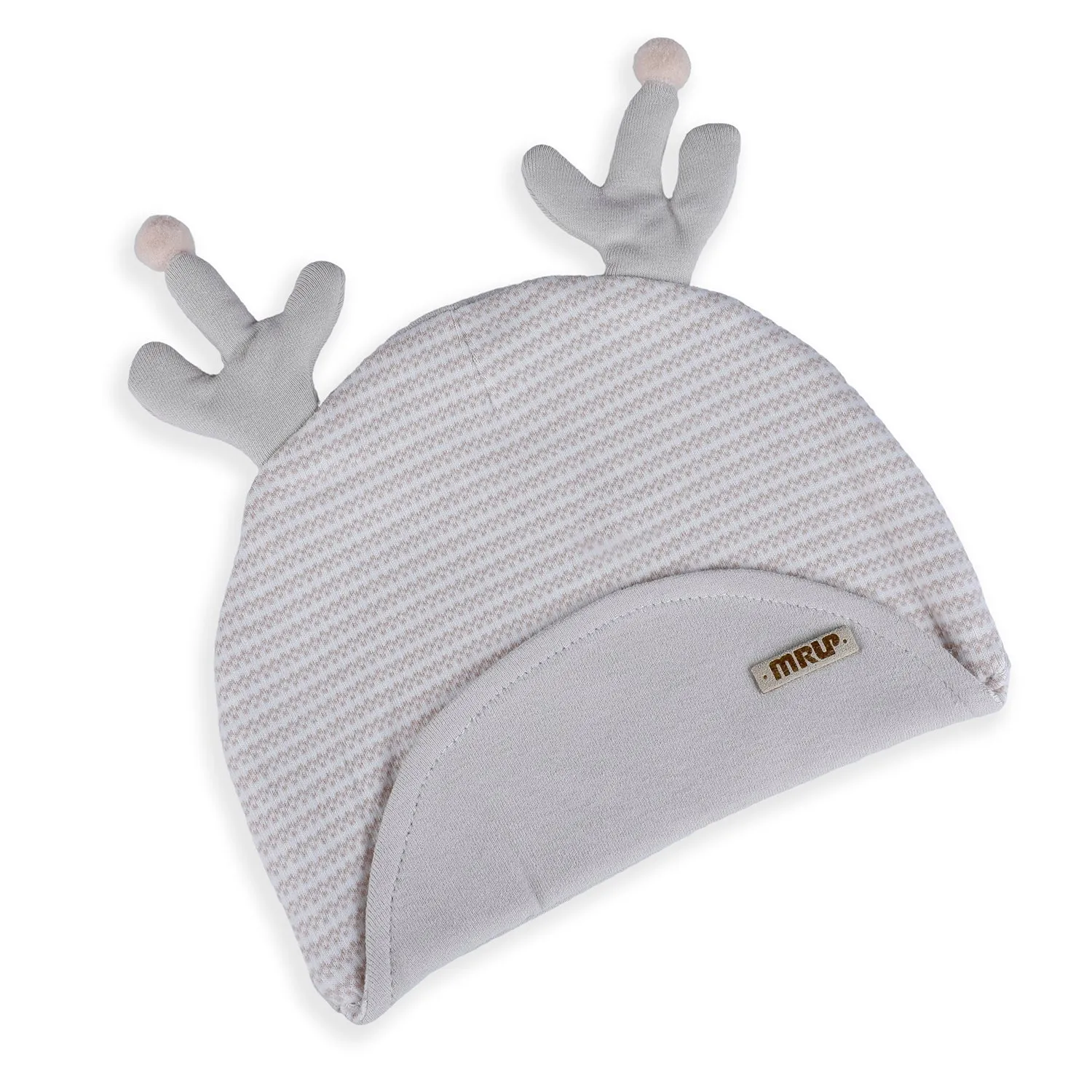 Baby Moo Deer Antler Soft Cotton Cap - Grey