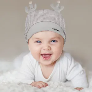 Baby Moo Deer Antler Soft Cotton Cap - Grey