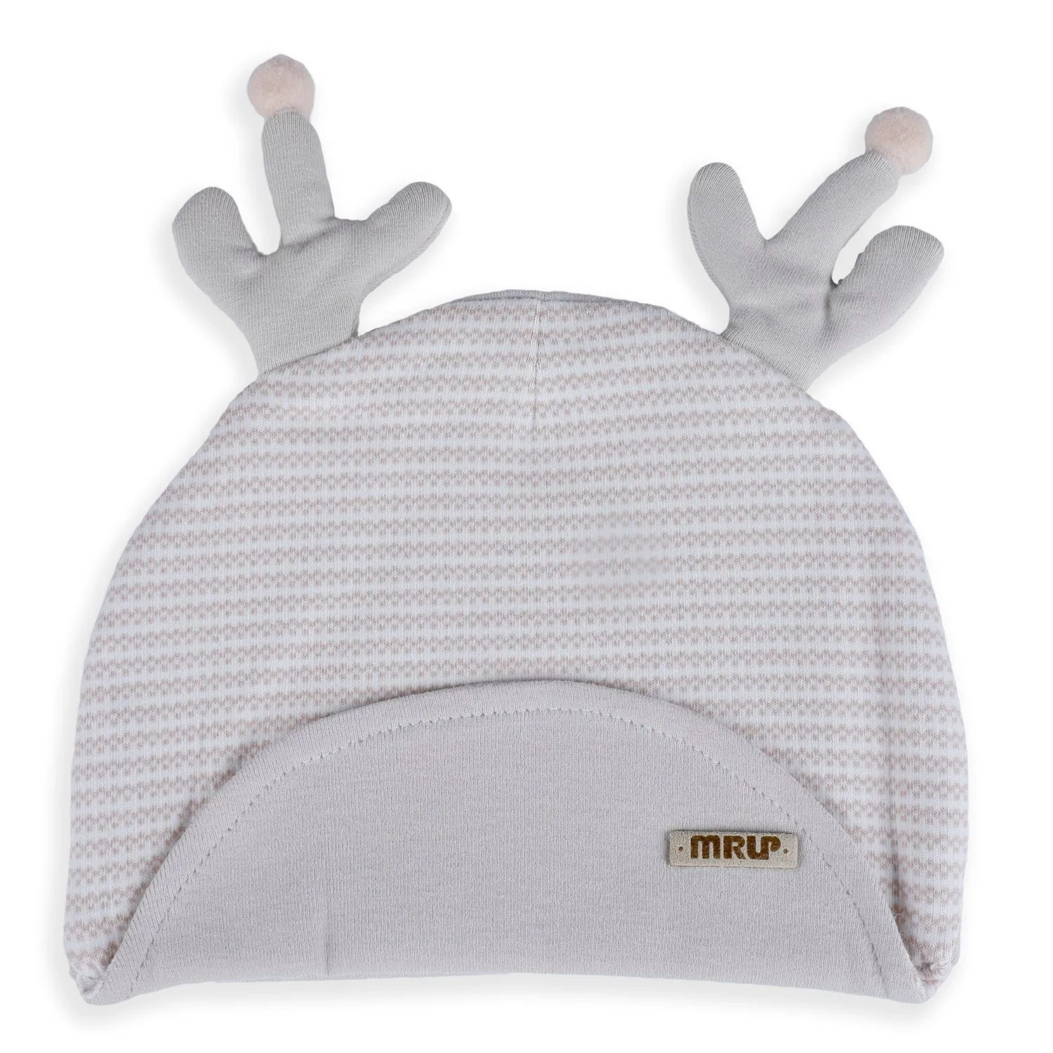 Baby Moo Deer Antler Soft Cotton Cap - Grey