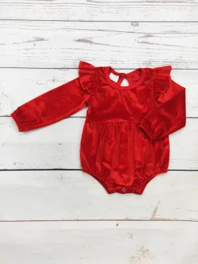 Baby Red Velvet Bubble Romper