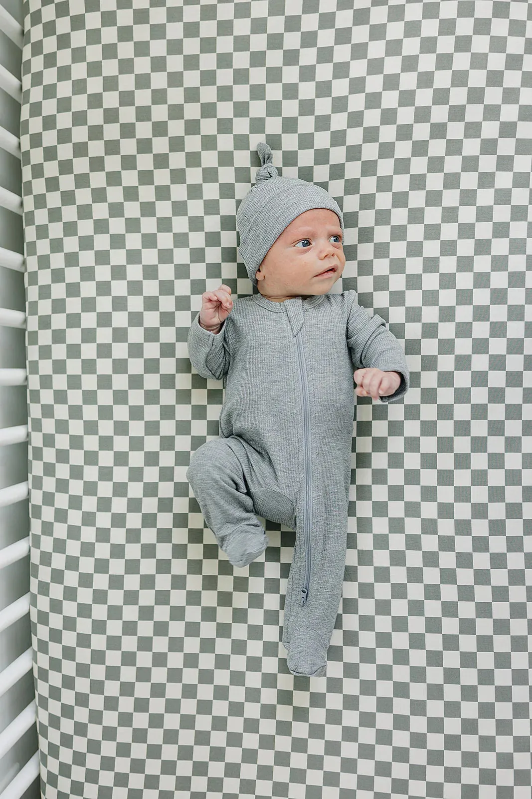 Bamboo Newborn Hat | Heather Grey Ribbed