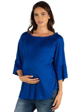 Bell Sleeve Loose Fit Maternity Tunic Top