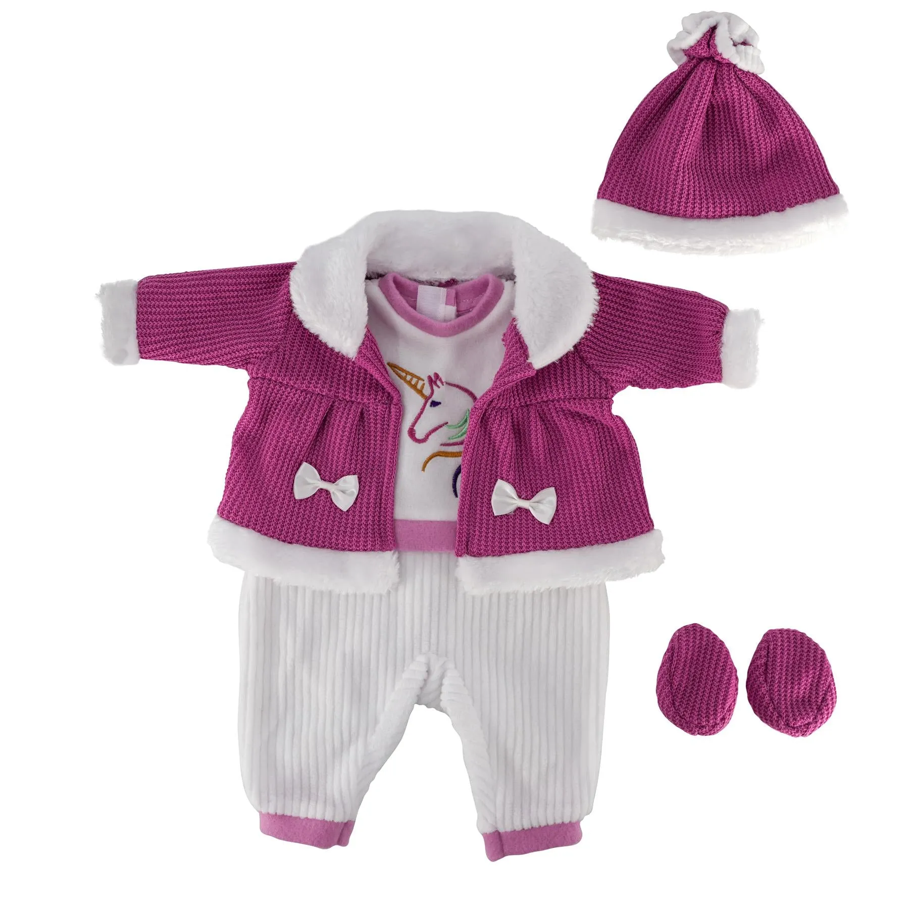 BiBi Outfits - Set of Two Doll Clothes (Hot Pink & Purple Coat) (45 cm / 18")