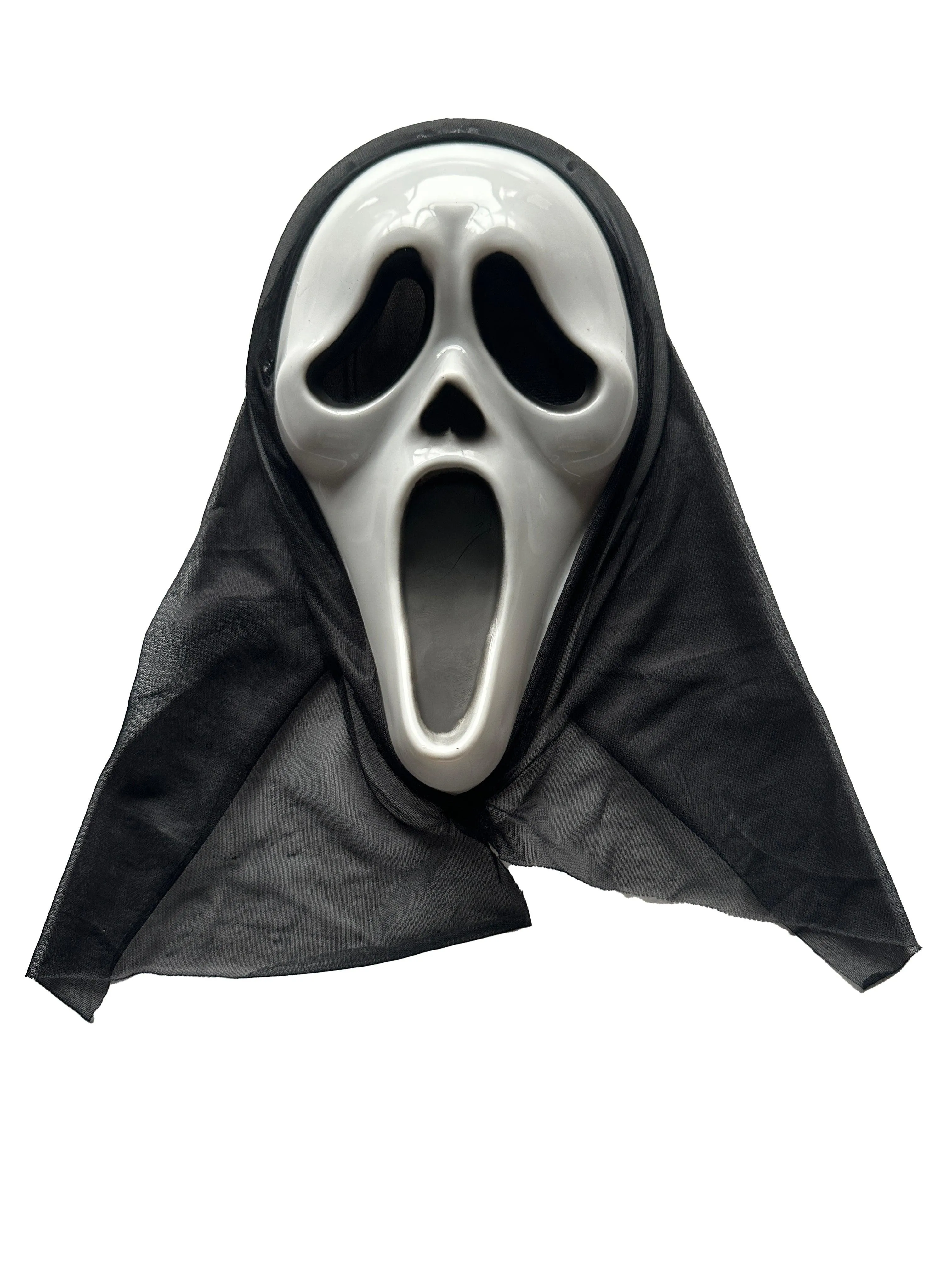 Black Dracula Cape with Collar Scream Ghost Killer Mask Fake Blood Tube Plastic Kitchen Knife 50 Cm Halloween Scary Dracula Costume