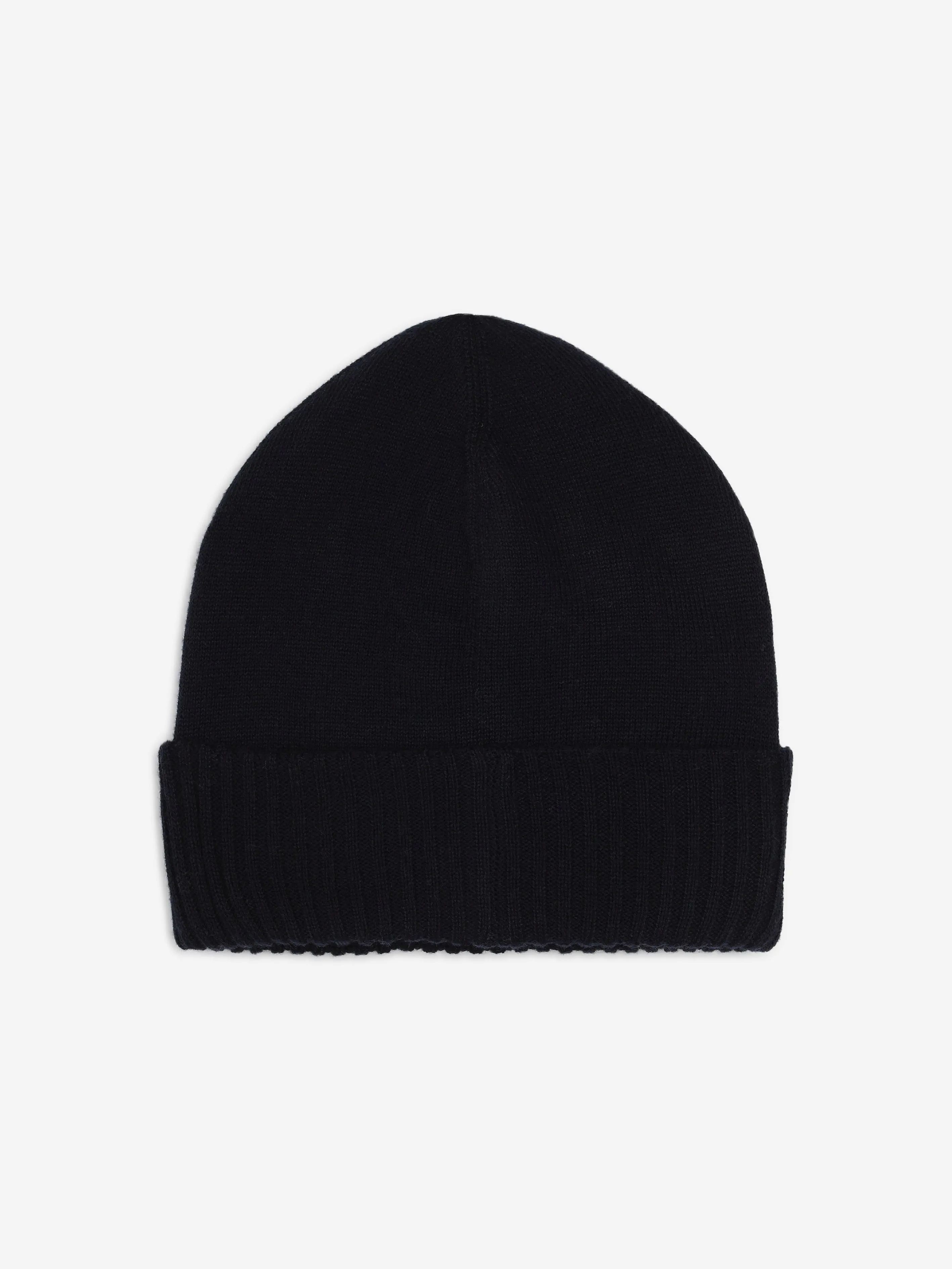 BOSS Boys Logo Badge Beanie Hat in Navy