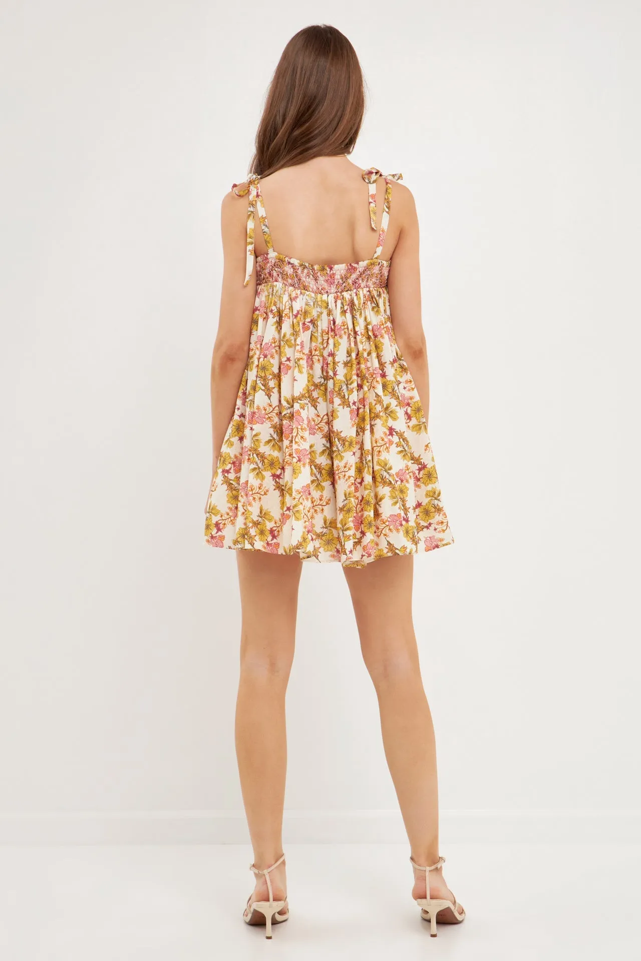 Bow Tie Floral Flouced Romper