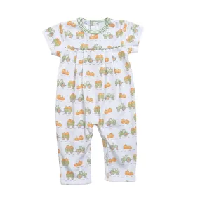 Boys Pima Romper - Tractors & Pumpkins