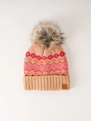 Bright Fair Isle Lined Beanie