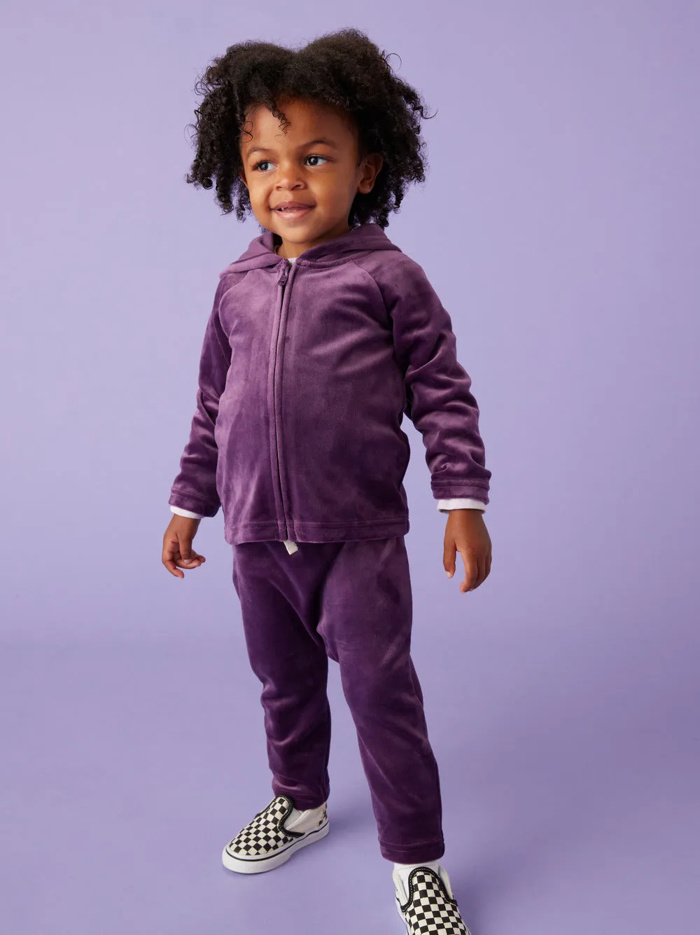 Bunny Ears Velour Baby Hoodie - Purple Punch - FINAL SALE