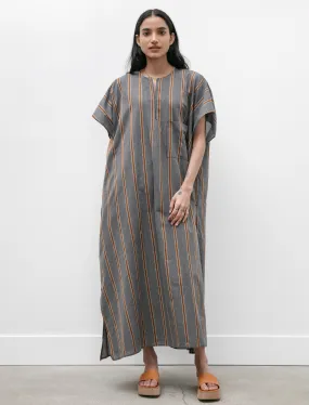 Caftan Light Cotton Striped Black and Noisette