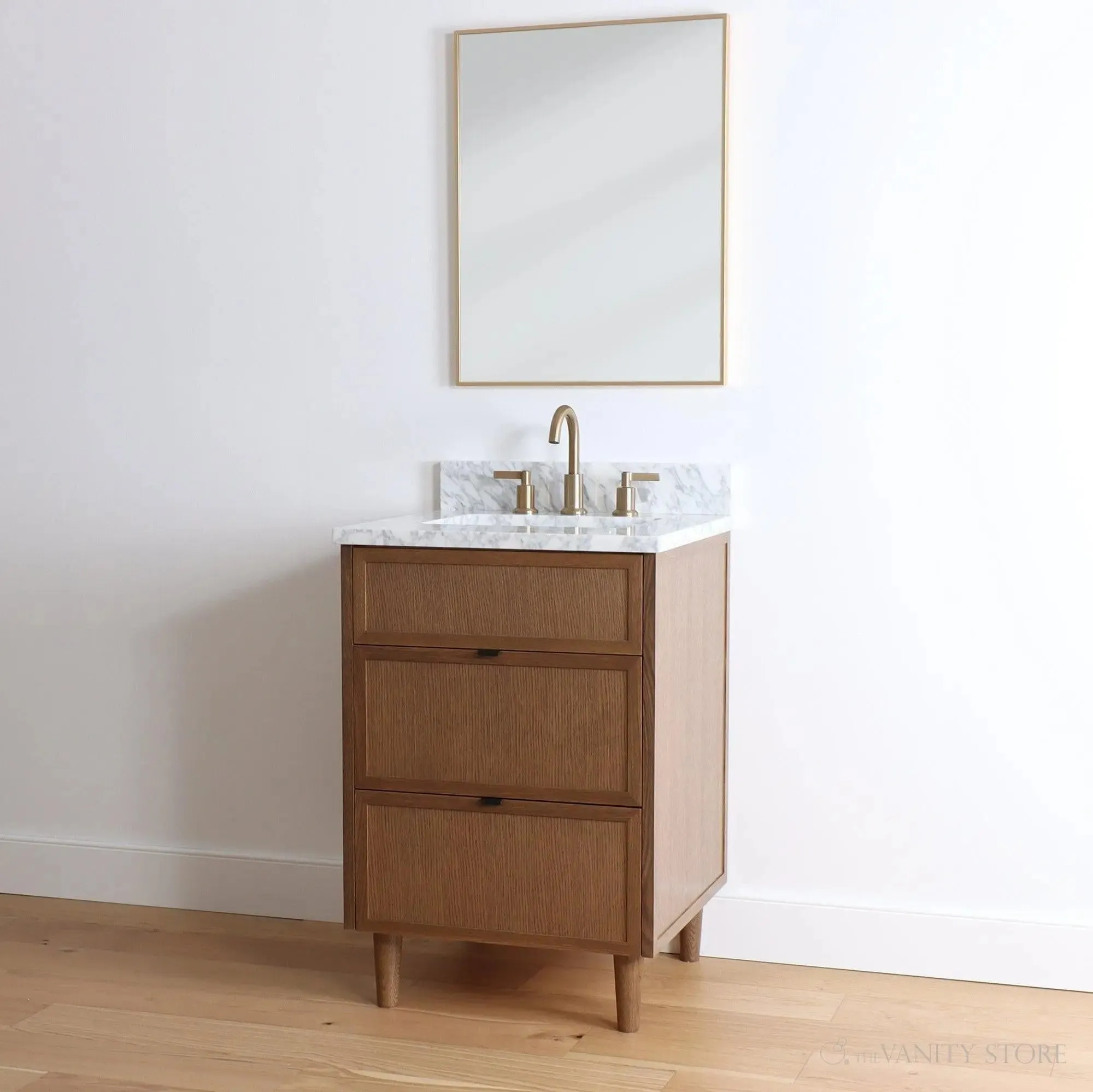 Cape Breton 24" Mid Century Oak Bathroom Vanity