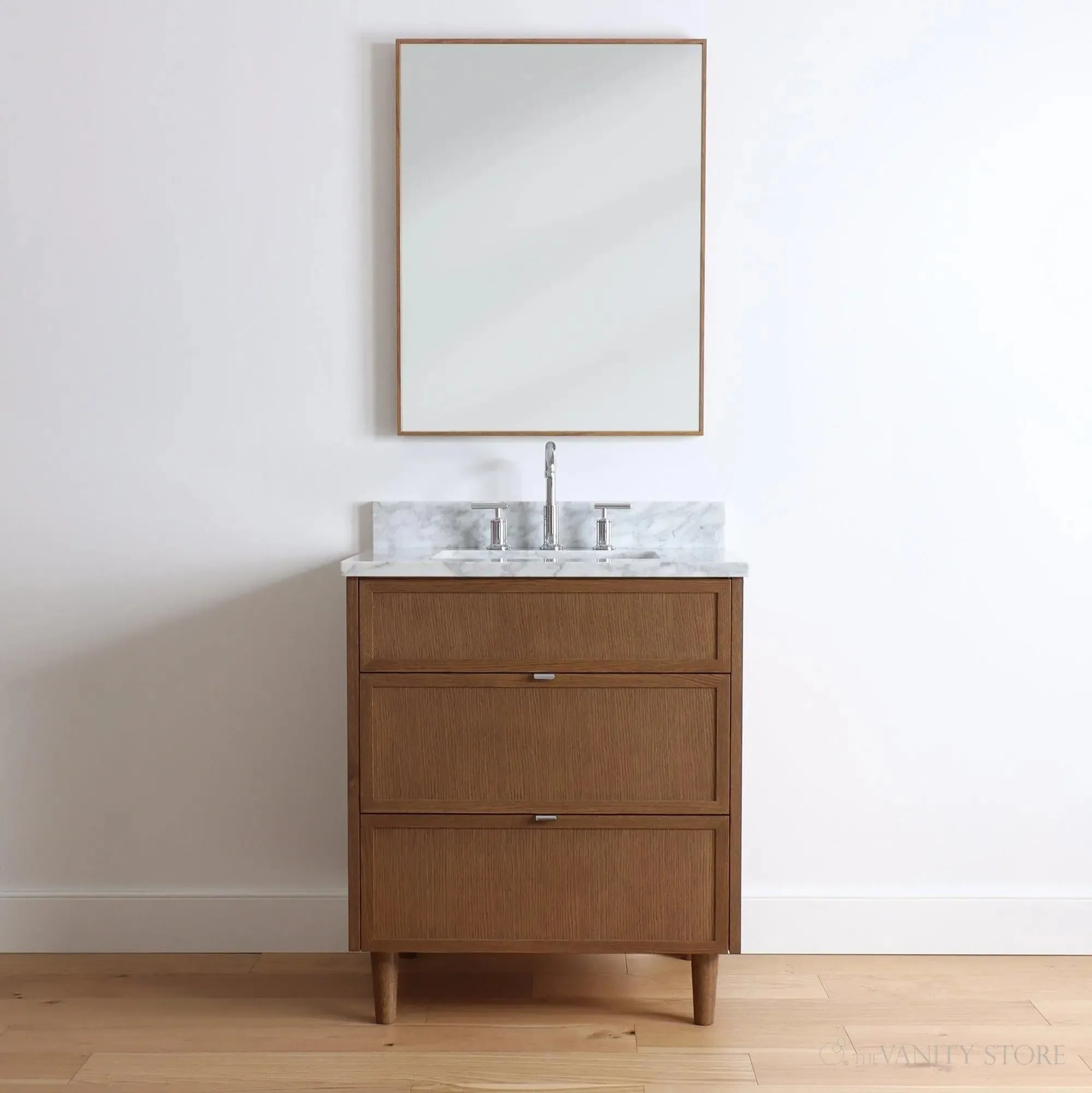 Cape Breton 30" Mid Century Oak Bathroom Vanity