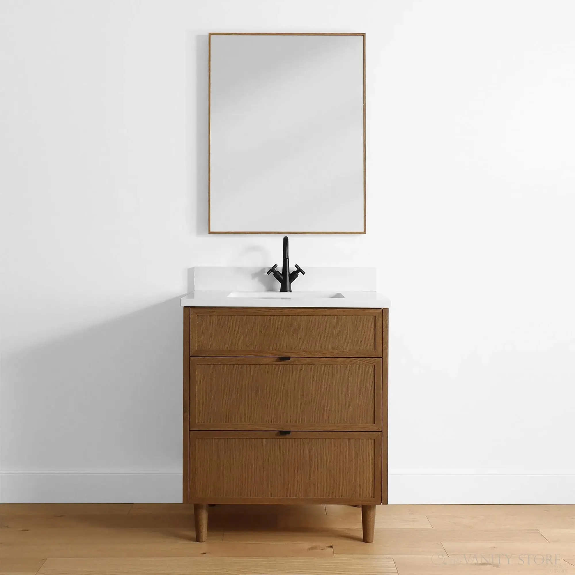 Cape Breton 30" Mid Century Oak Bathroom Vanity