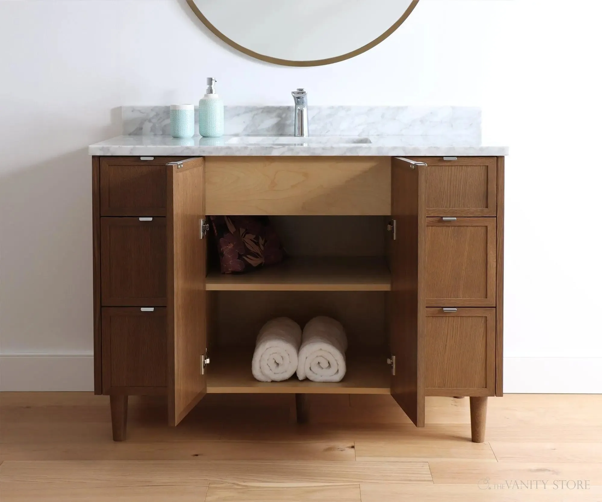 Cape Breton 48" Mid Century Oak Bathroom Vanity