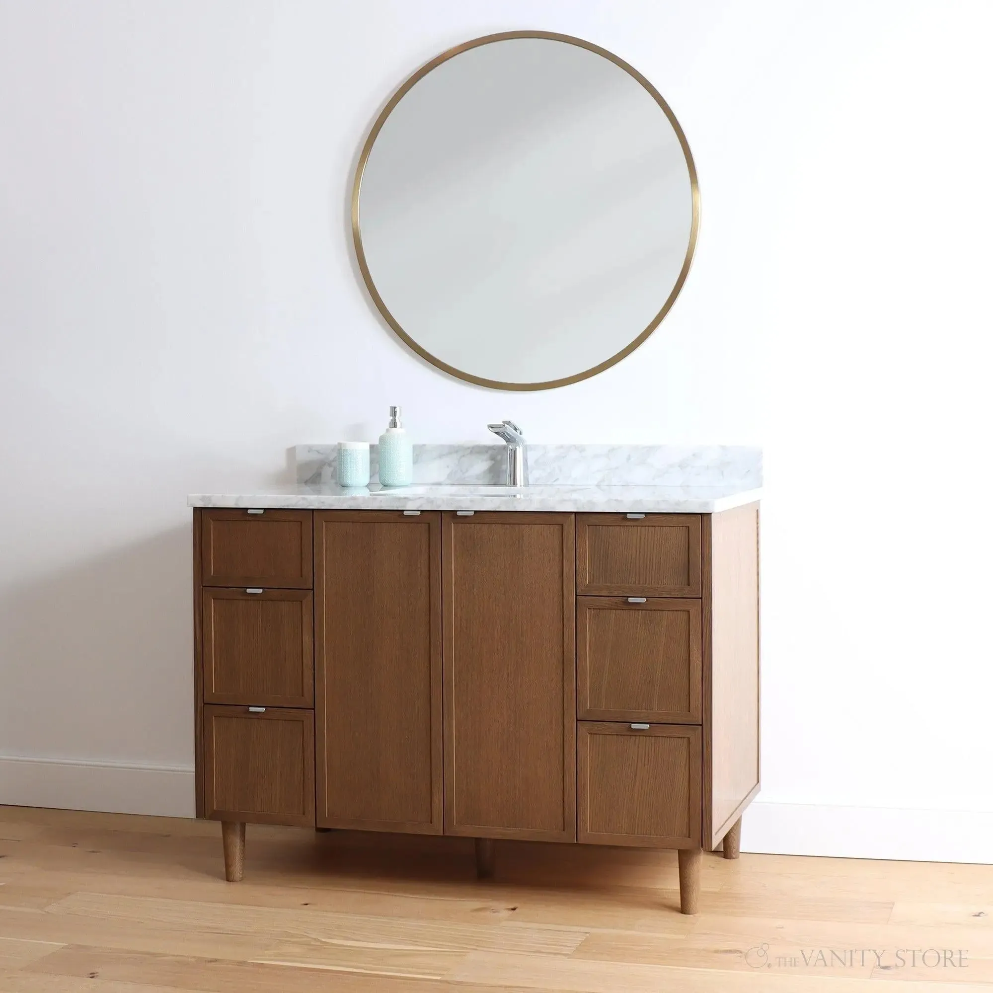 Cape Breton 48" Mid Century Oak Bathroom Vanity