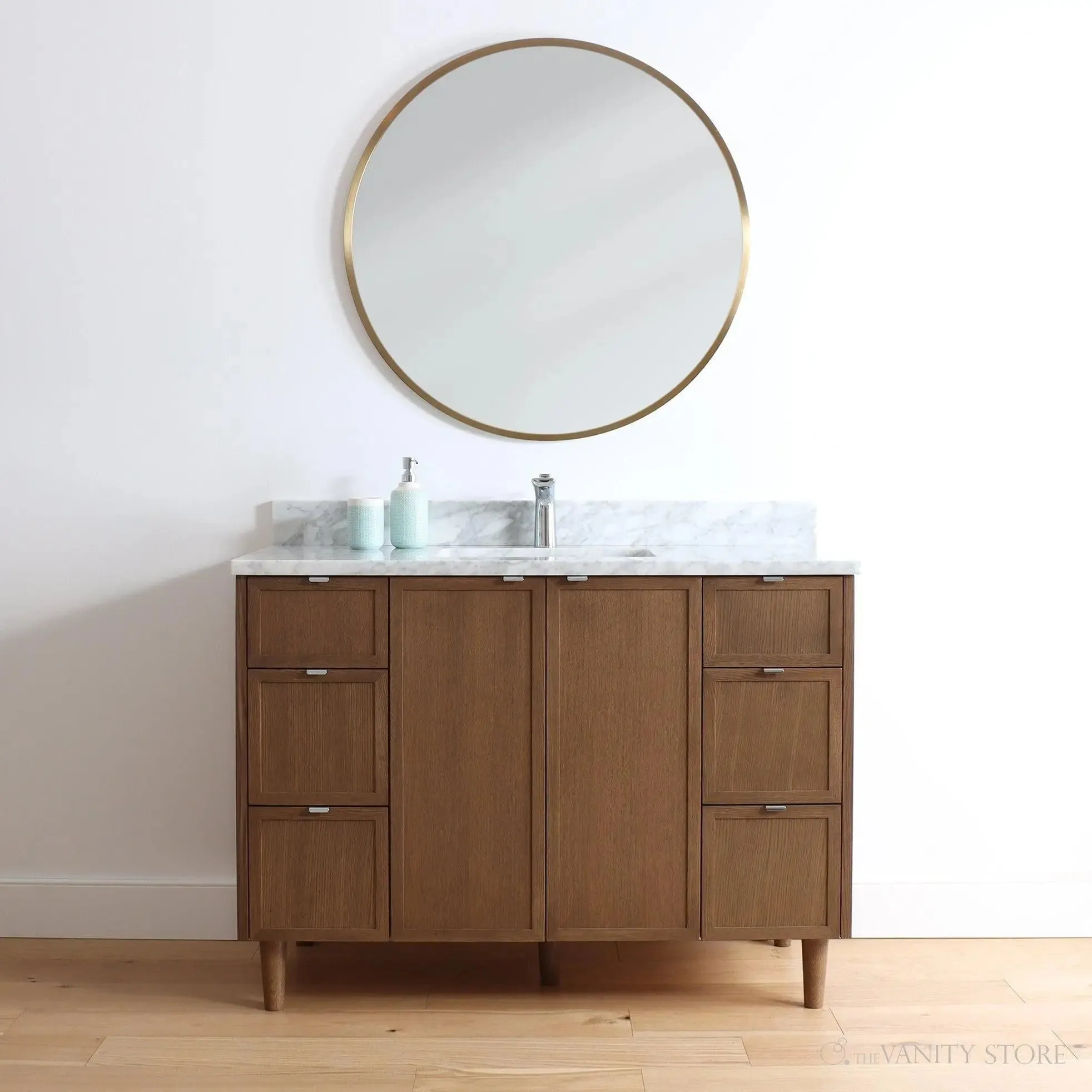 Cape Breton 48" Mid Century Oak Bathroom Vanity