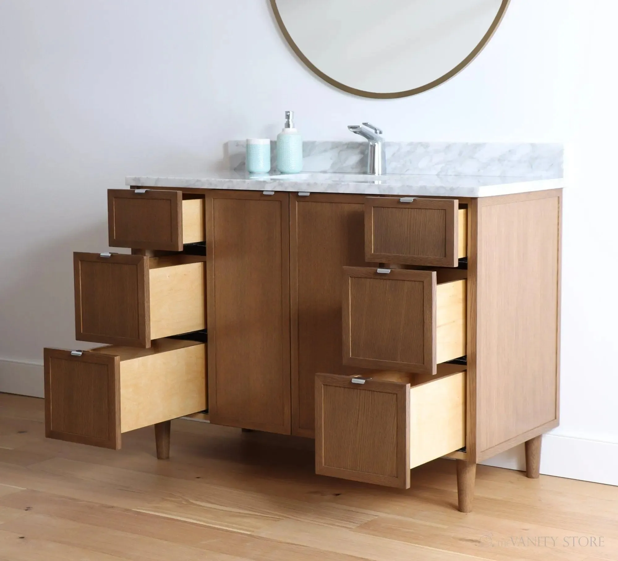 Cape Breton 48" Mid Century Oak Bathroom Vanity