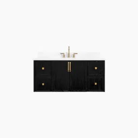 Cape Breton 48" Wall Mount Blackened Oak Bathroom Vanity