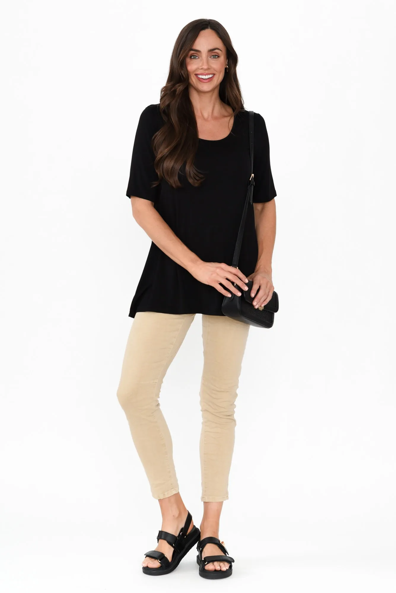 Carter Black Bamboo Tunic Top