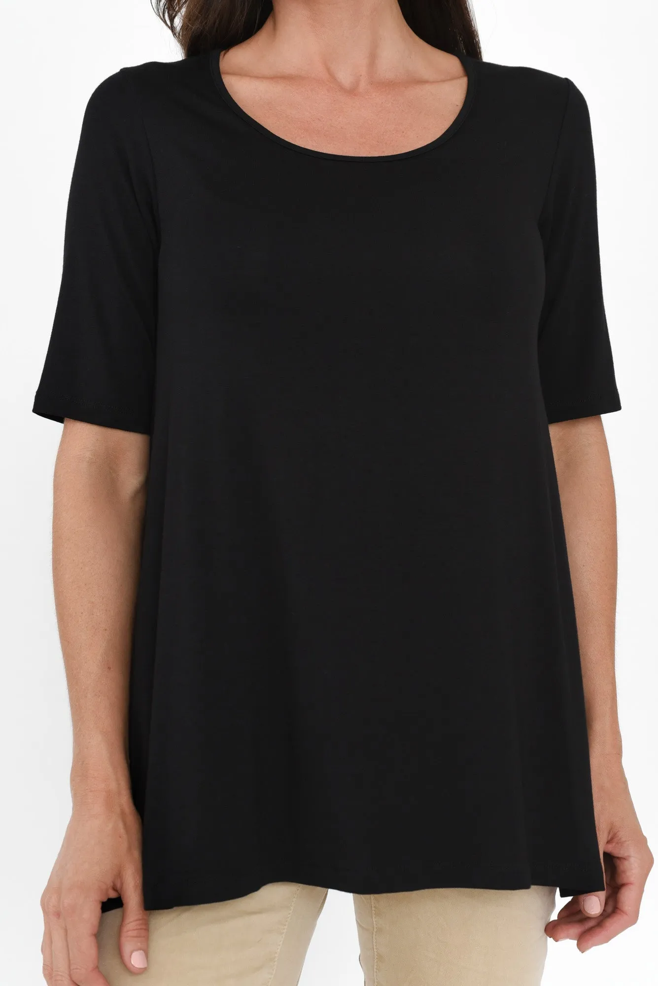 Carter Black Bamboo Tunic Top