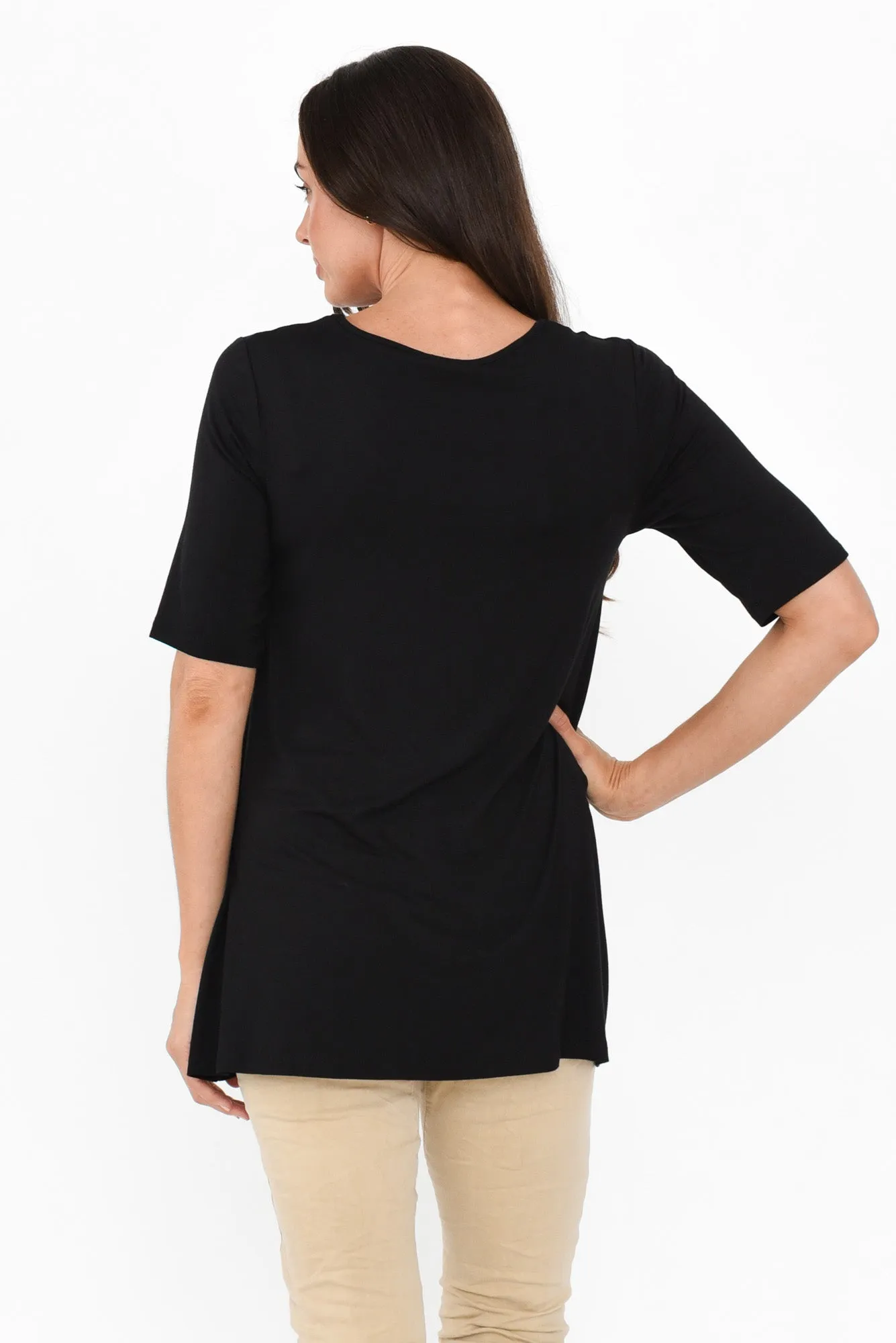 Carter Black Bamboo Tunic Top