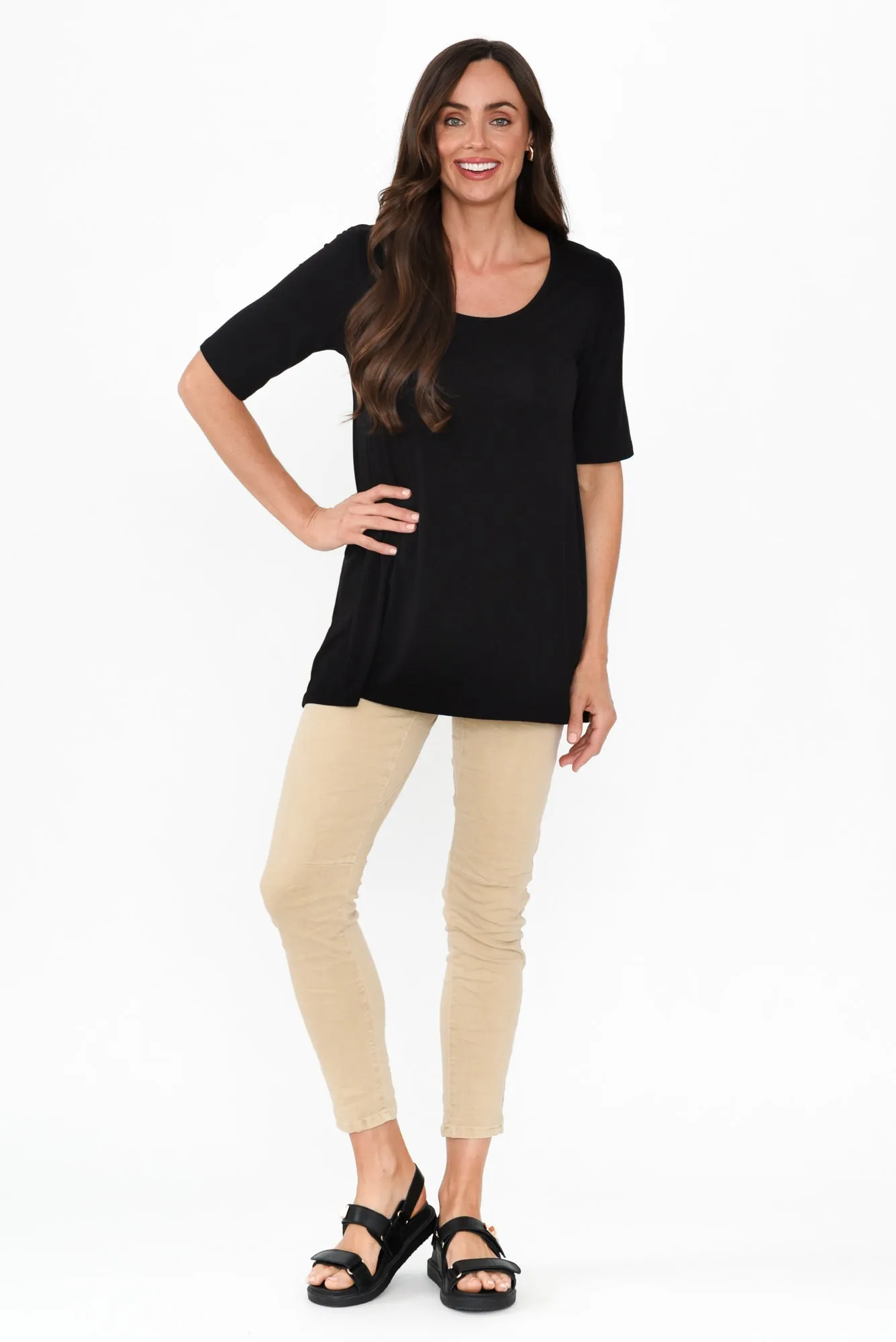 Carter Black Bamboo Tunic Top