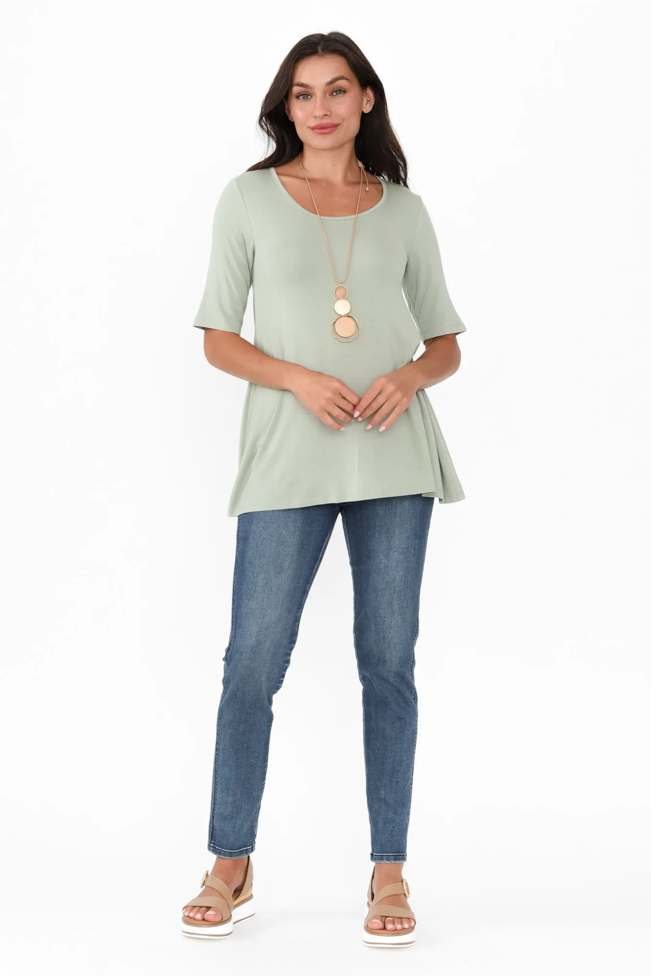 Carter Sage Bamboo Tunic Top