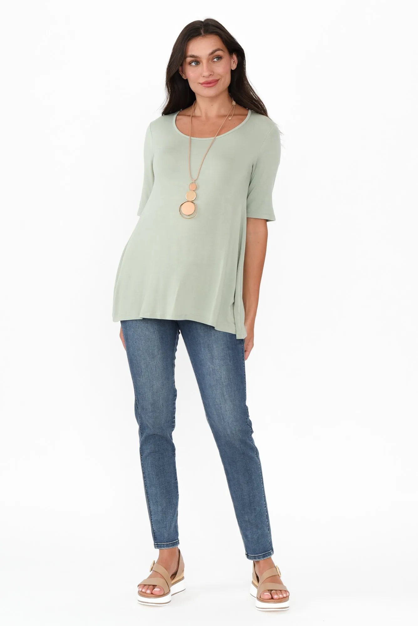 Carter Sage Bamboo Tunic Top