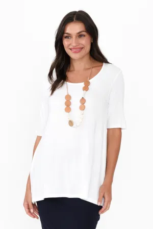 Carter White Bamboo Tunic Top