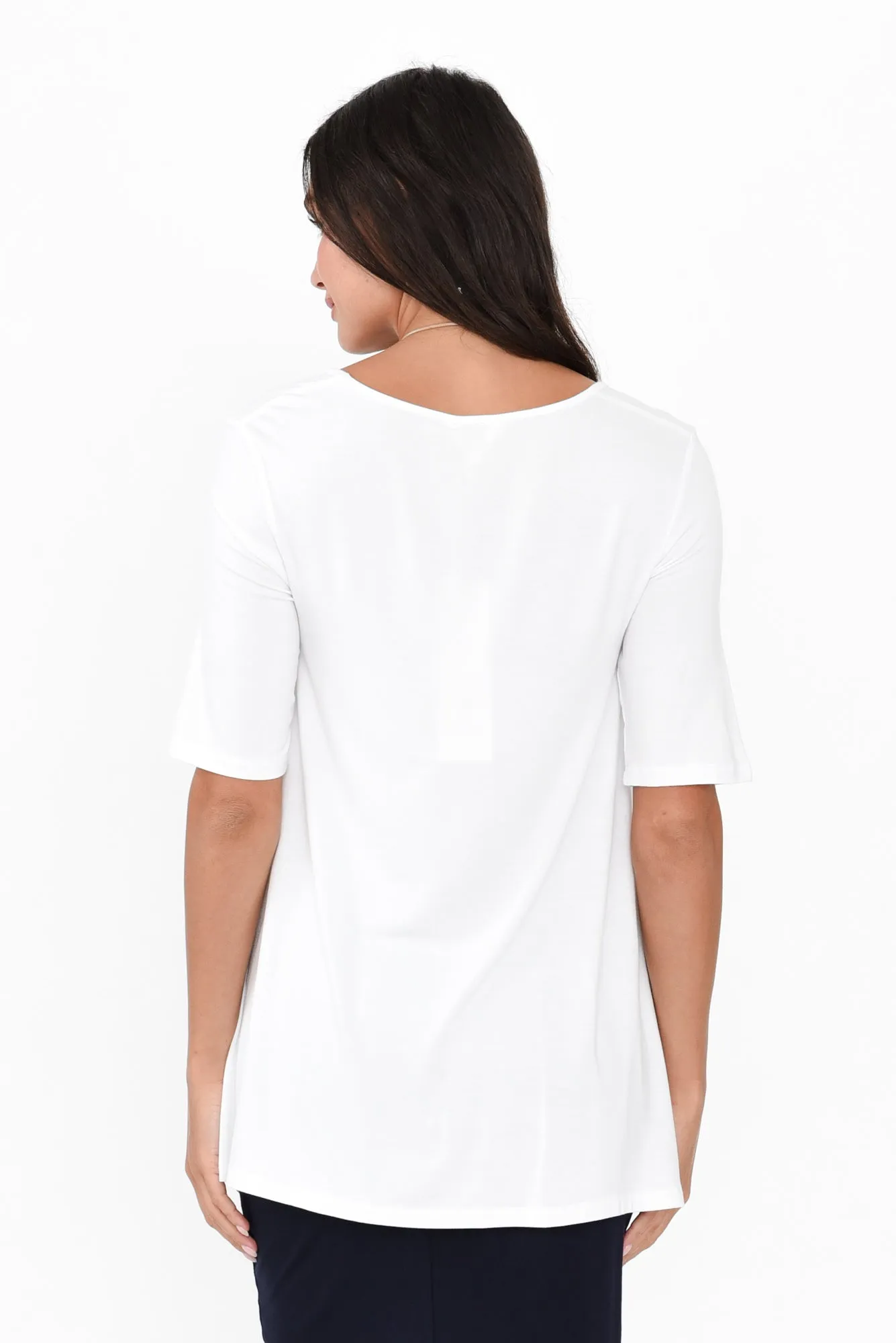 Carter White Bamboo Tunic Top