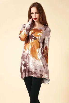 Cashmere Feel Lily Print Tunic