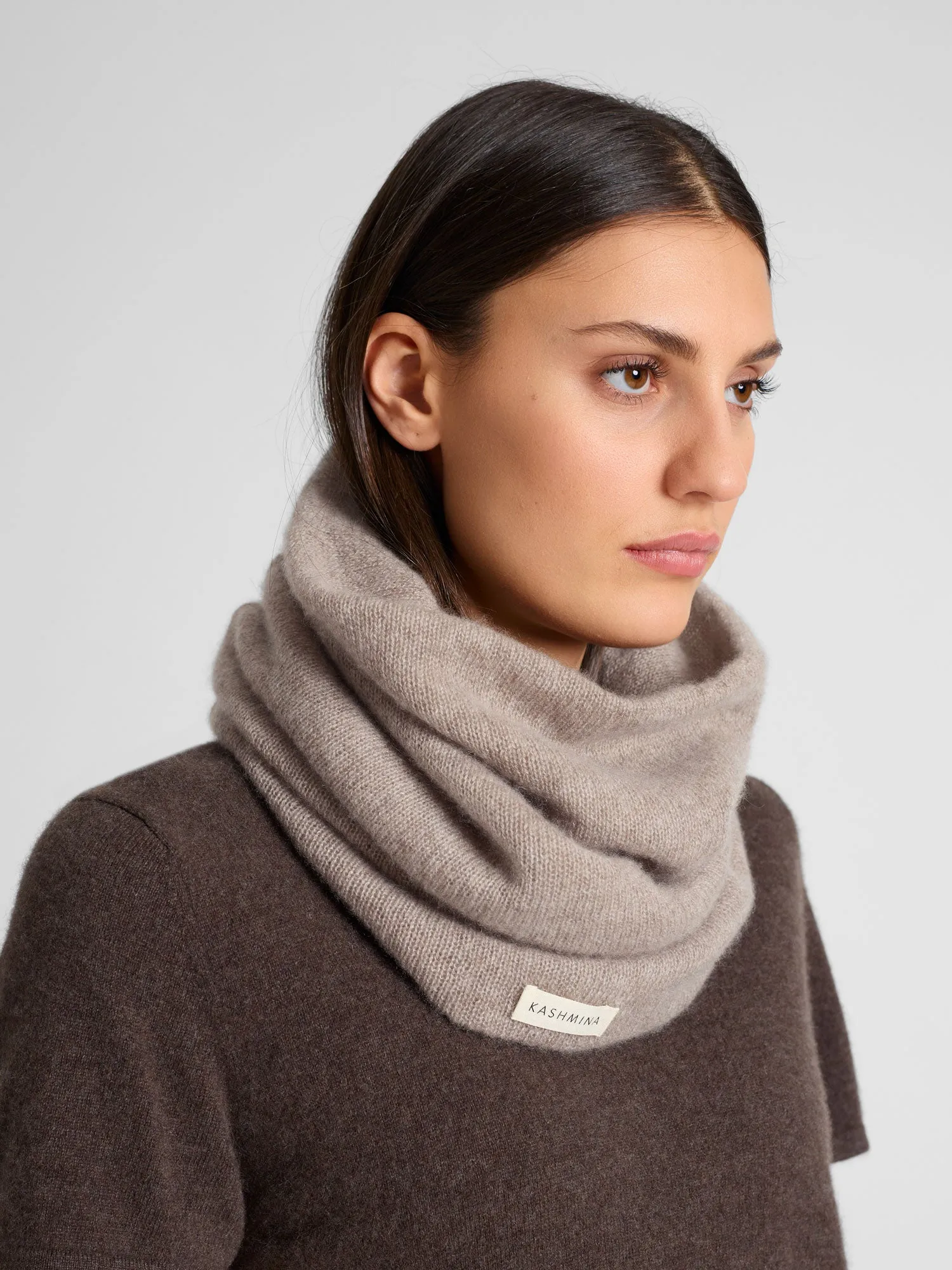 Cashmere snood "Eida" - toast