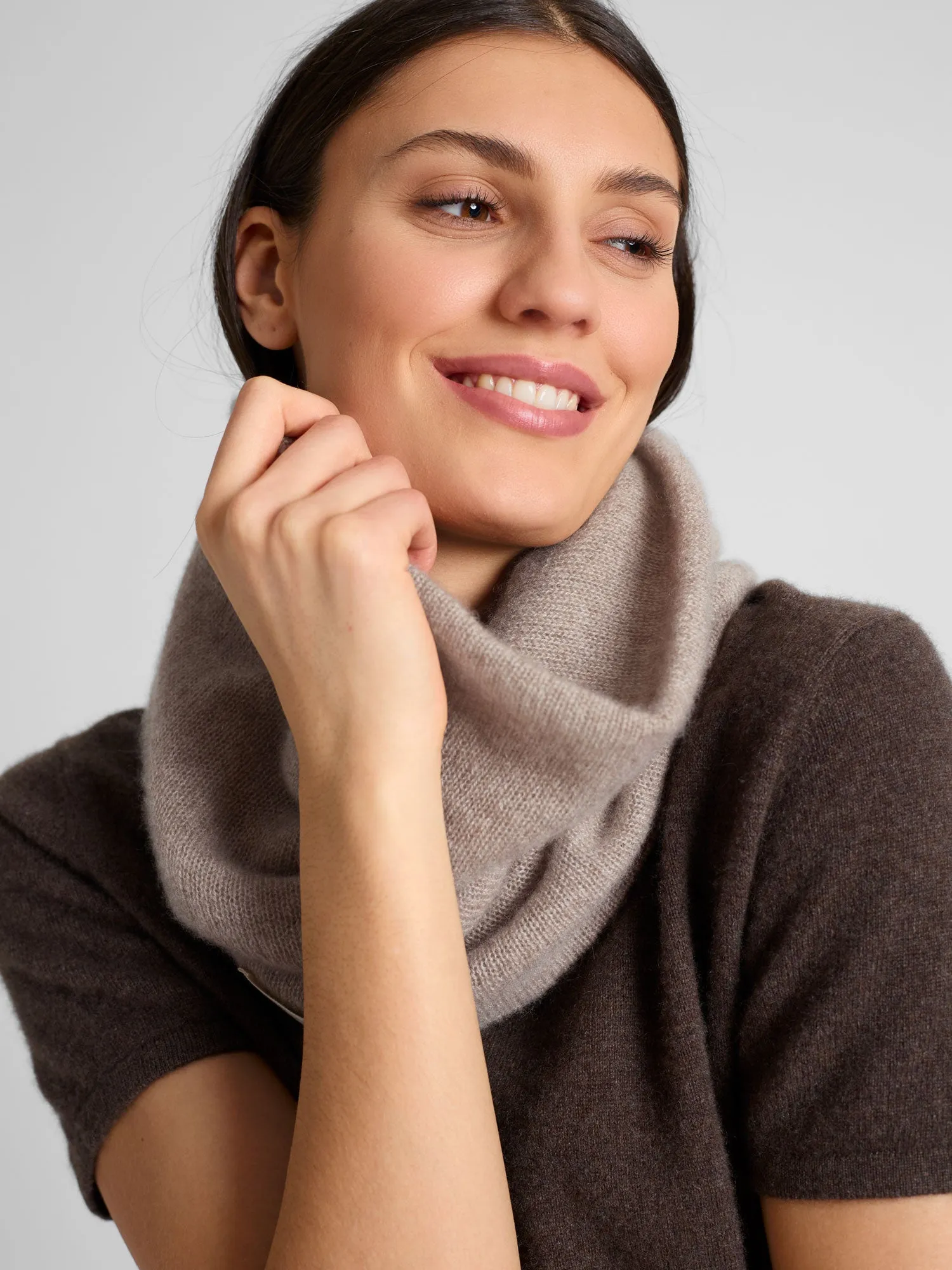 Cashmere snood "Eida" - toast