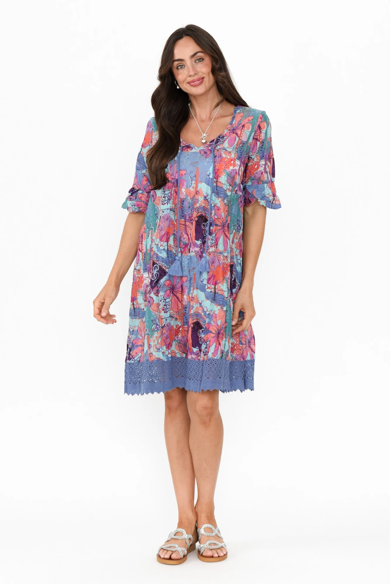 Cayman Purple Paradise Cotton Tunic Dress