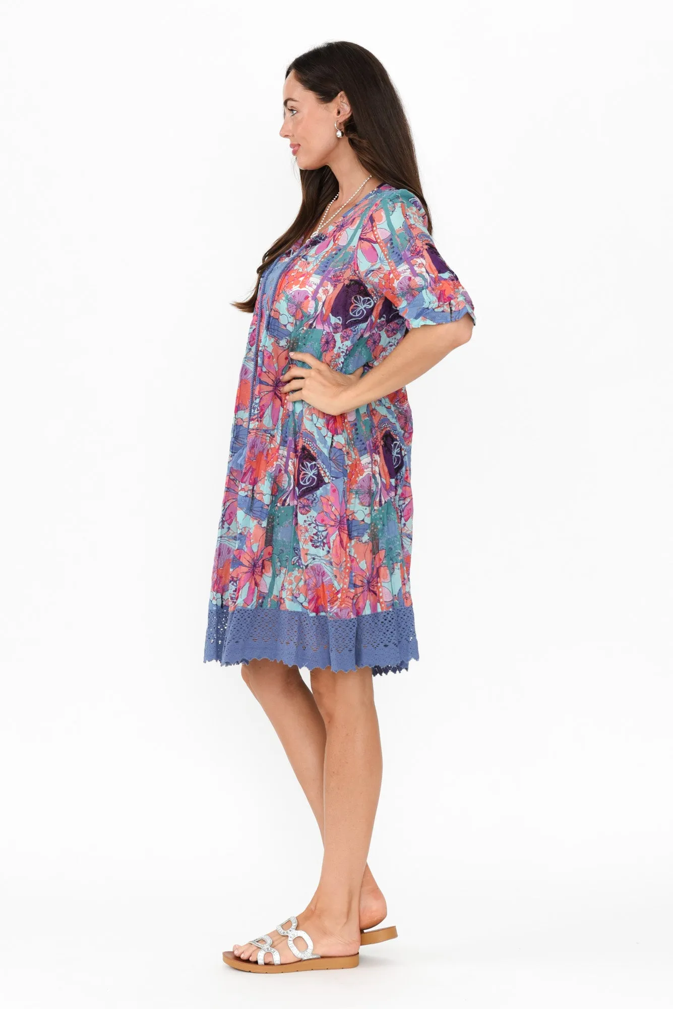 Cayman Purple Paradise Cotton Tunic Dress