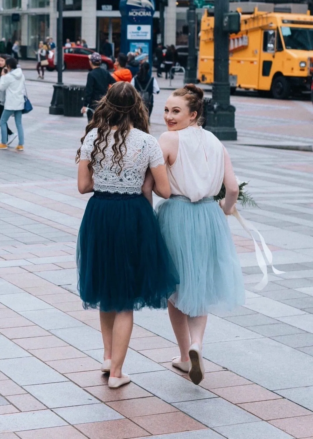 Claire Baby Blue Soft Tulle Skirt - Below Knee Midi